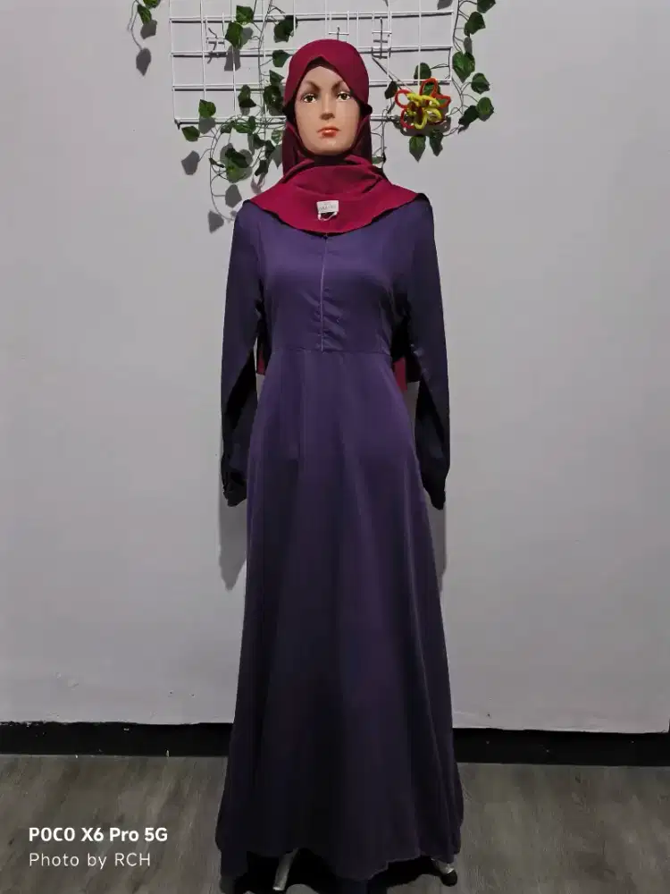 Gamis Ungu Bahan Toyobo PL