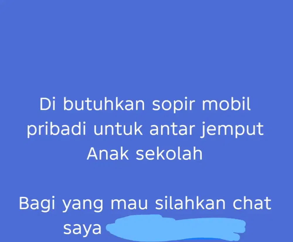 DIBUTUHKAN SOPIR PRIBADI
