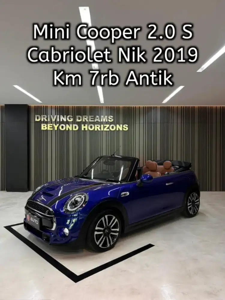 Mini Cooper Cabriolet 2.0 S A/T 2020 Biru Km7rb Nik 2019 B2901FFK