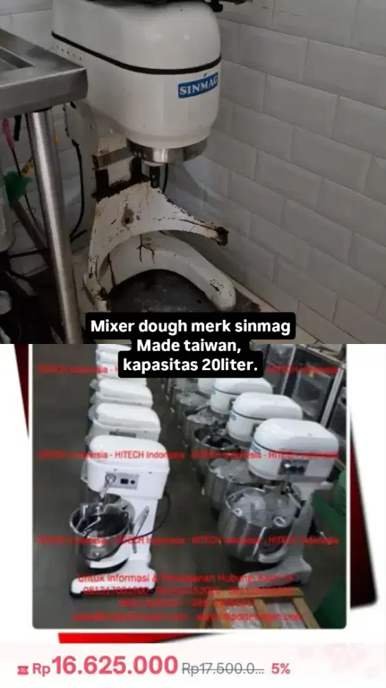Mixer dough - showcase - frezzer - mesin roti - kulkas bekas