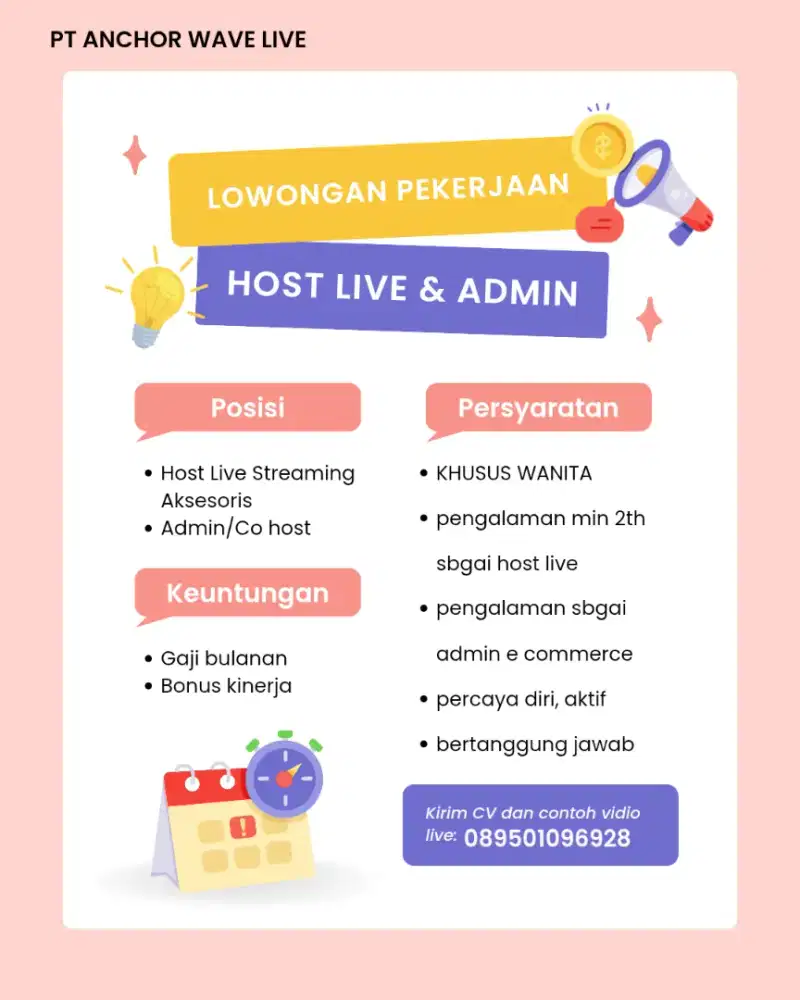 Lowongan Host Live & Admin E-commerce
