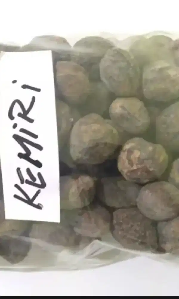 Kemiri kupas dan kemiri yg masih bercangkang