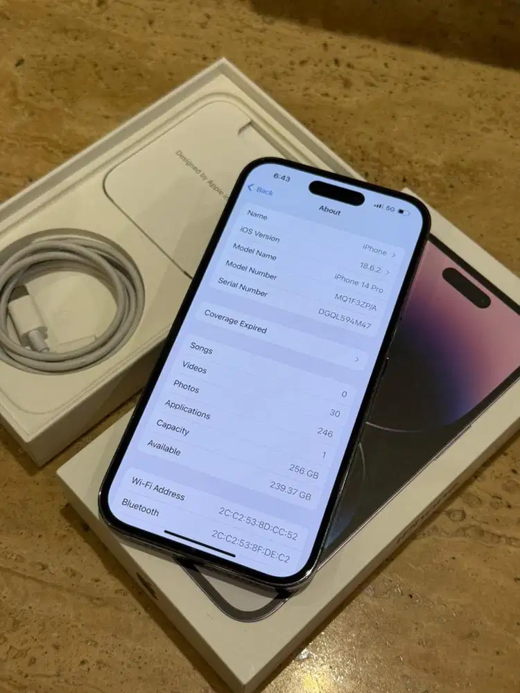 IPHONE 14 PRO 256GB Resmi Bea Cukai Fullset Like New