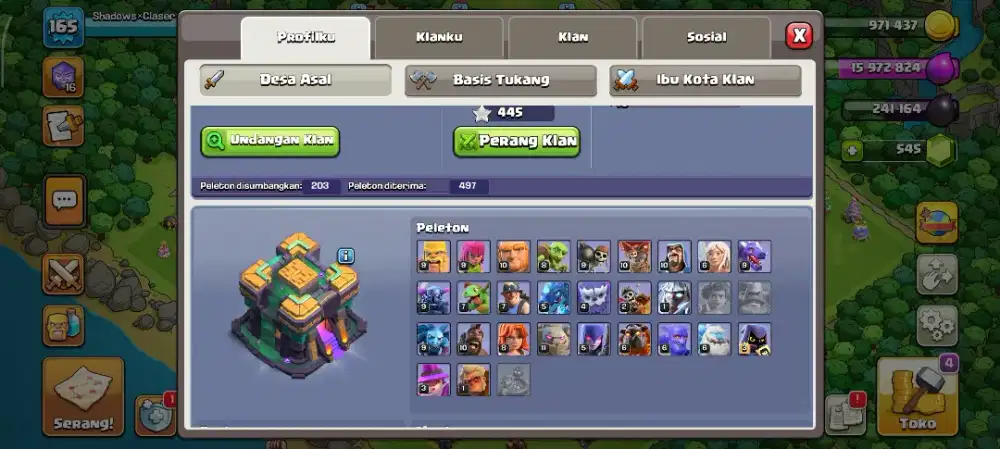 Deff max TH14 troops dikit lagi all max