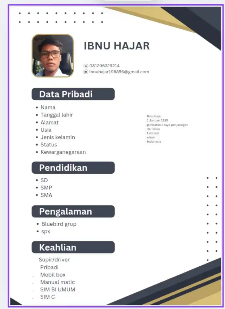 CARI LOWONGAN KERJA MODAL  SIM  C DAN B1 UMUM PRIBADI TRUK OK