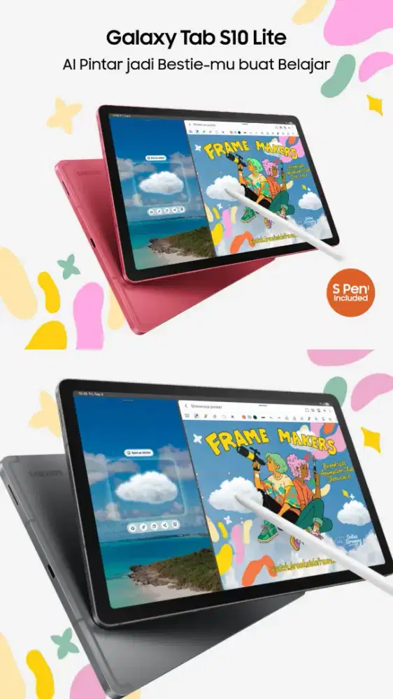 Samsung TAB S10Lite 5G Spen 2025 (NEW RESMI) Cicilan 500rbuan/Bulan