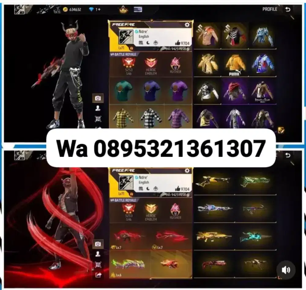 Jual akun ff sultan terlaris