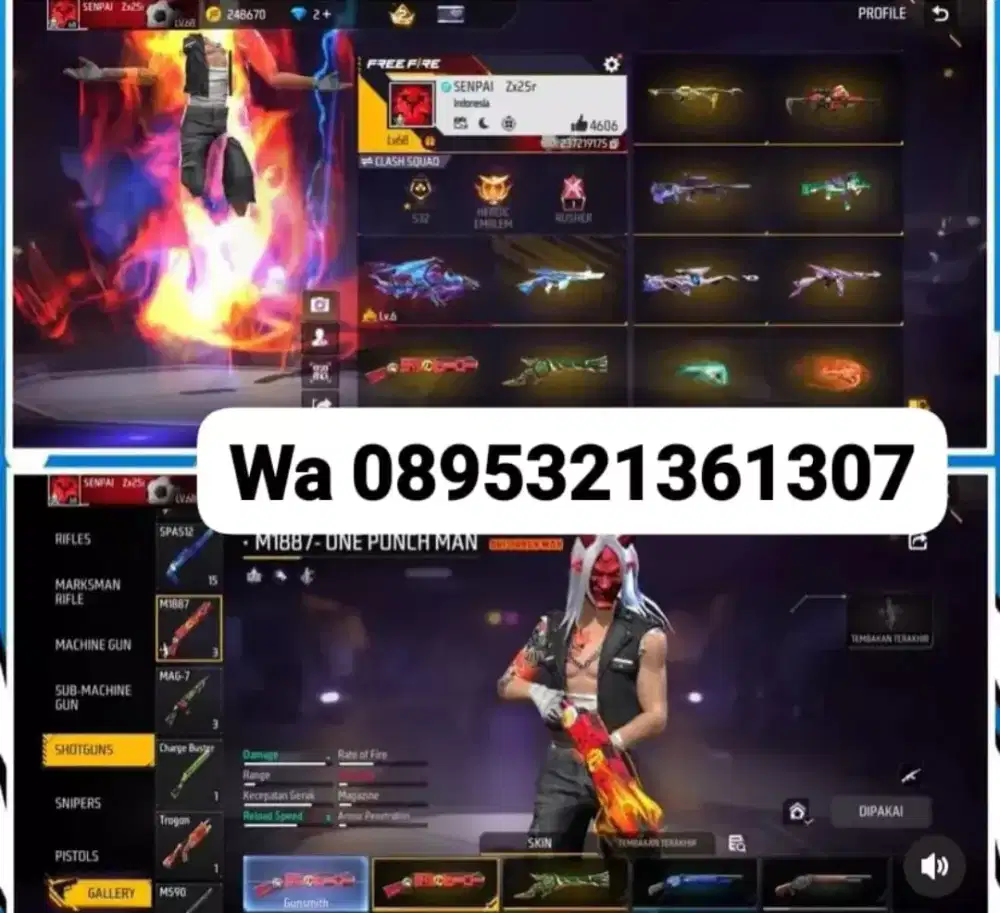Jual akun ff sultan terlaris