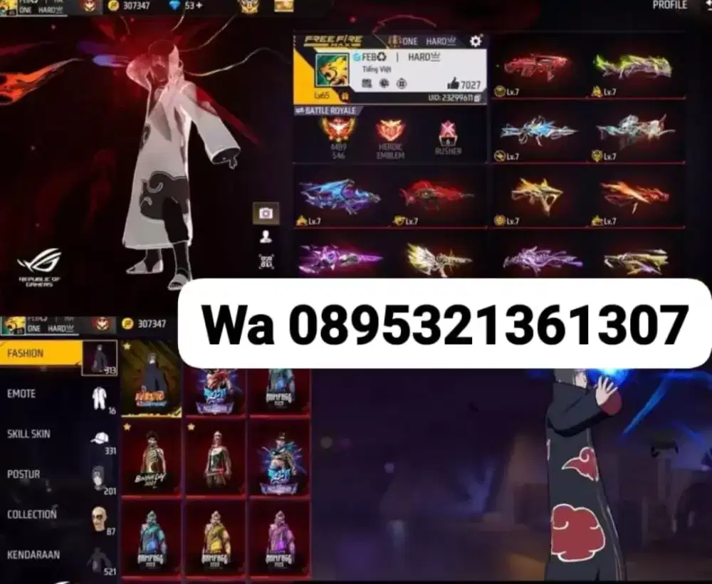 Jual akun ff sultan