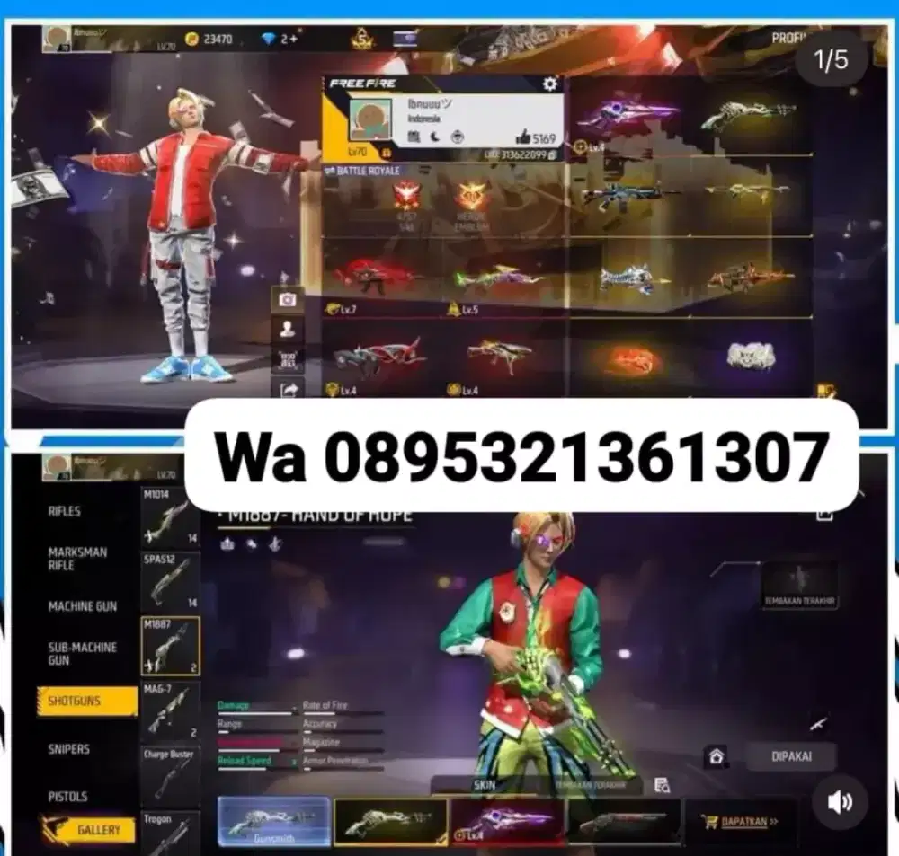 Jual akun ff sultan