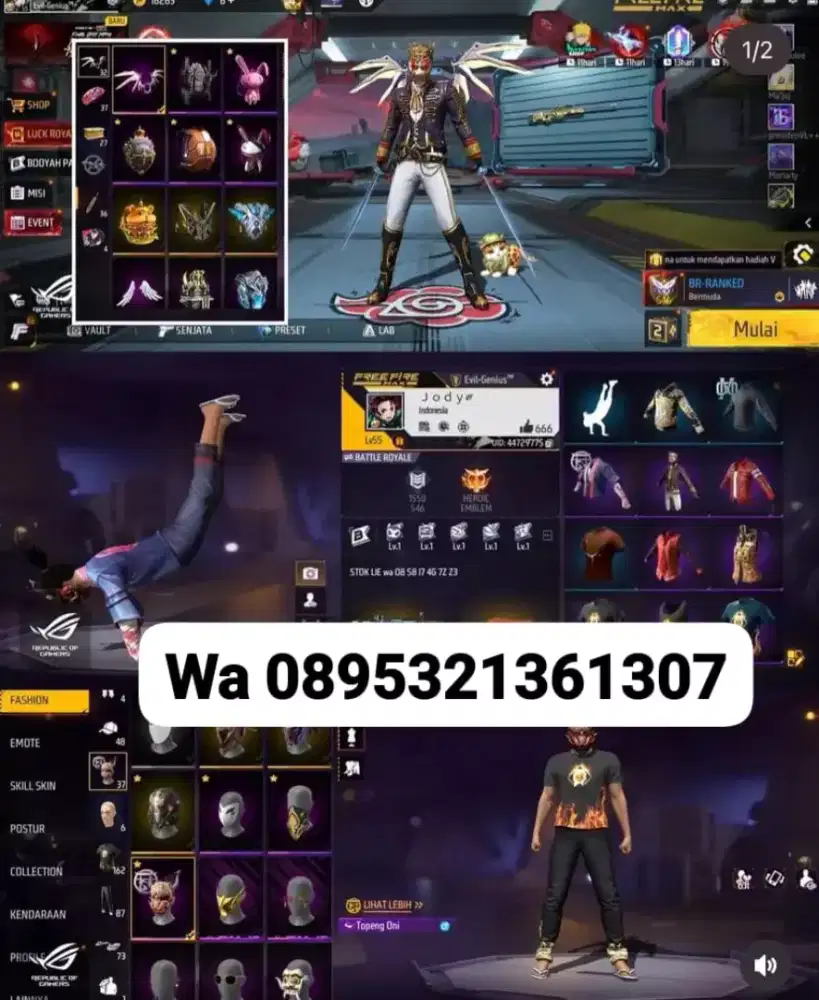 Jual akun ff sultan