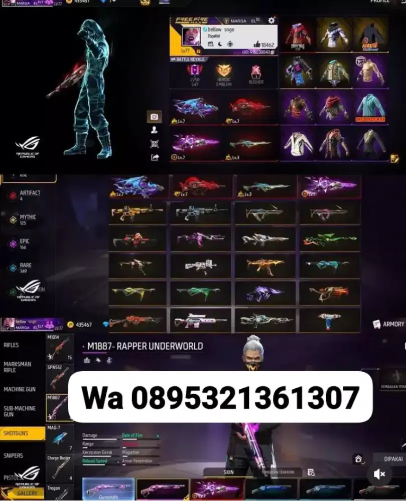 Jual akun ff sultan
