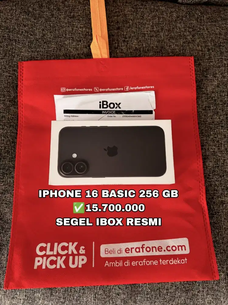 NEW SEGEL RESMI IBOX IPHONE 16 BASIC 256 GB