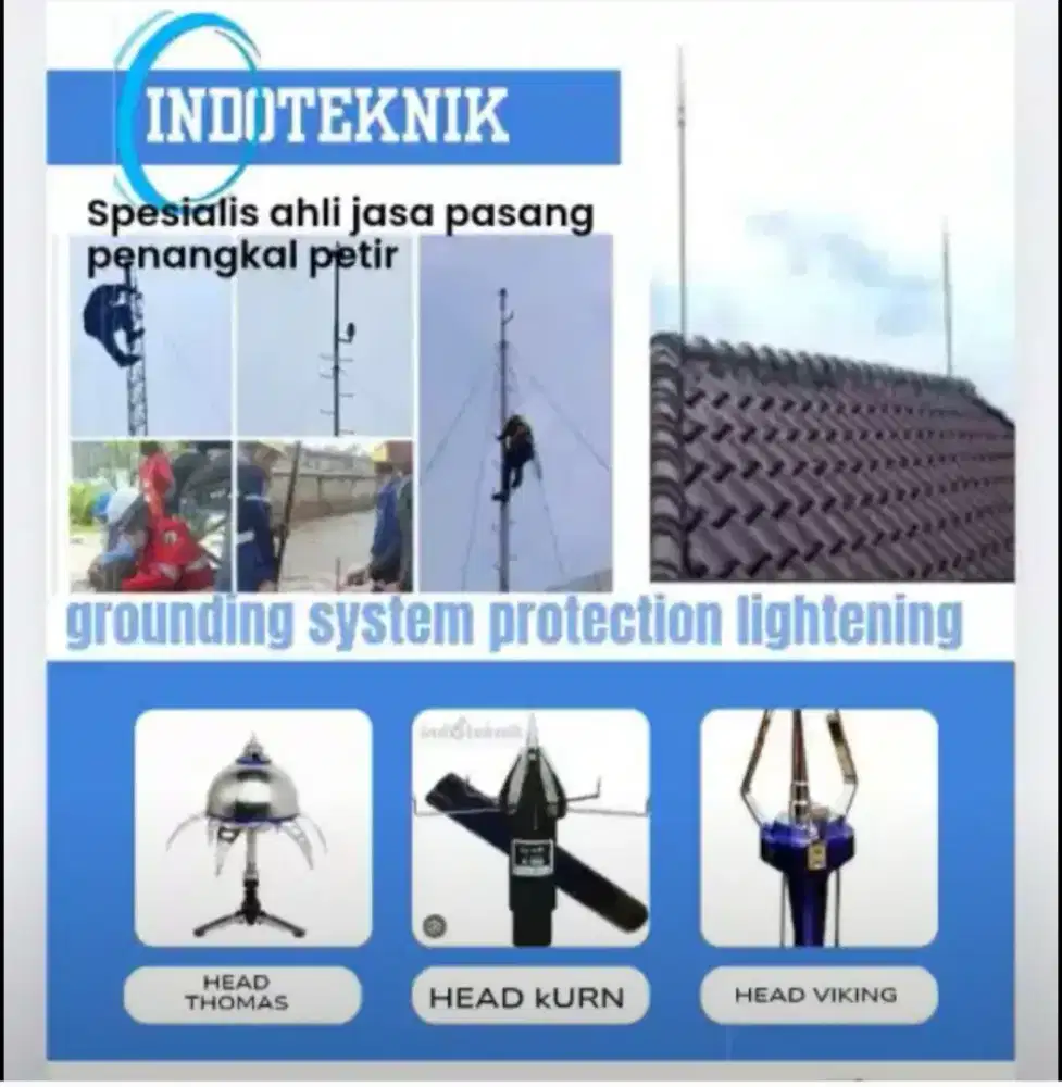 Ahli jasa pasang penangkal petir dan grounding mesin