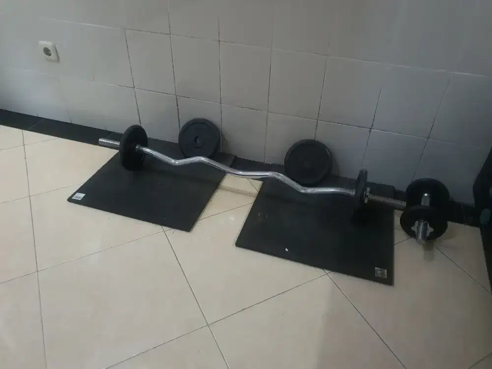 Barbel eks ACE 2 set plus bar panjang gelombang