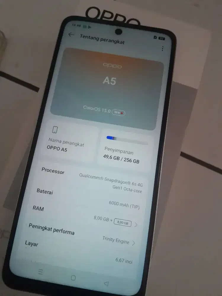 OPPO A5 ram 8/256 masih garansi