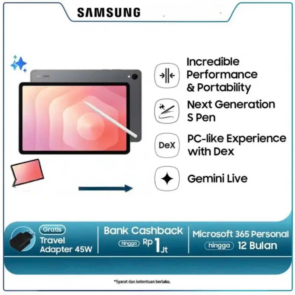 Samsung Galaxy Tab S11 5G AI SM-X736B 12GB 256GB WIFi GRansi Sein BNIB