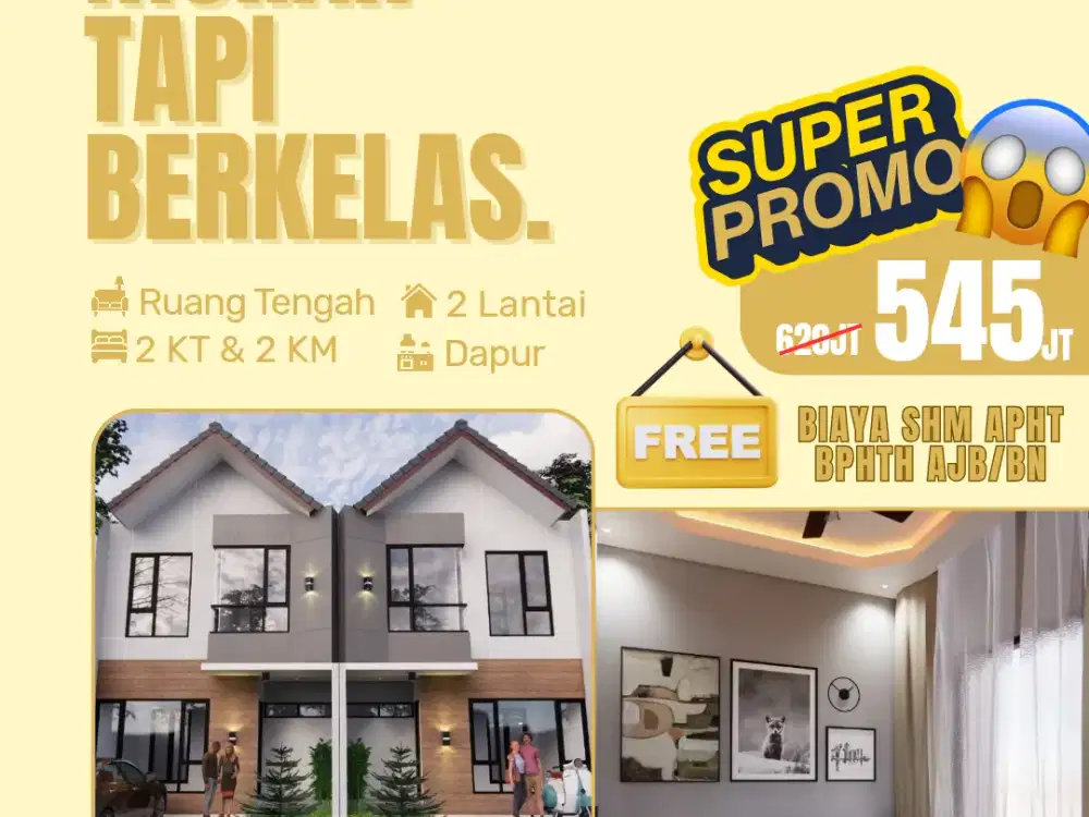 Rumah murah tapi berkelas! Di Harmony village rumah 2 lantai harga 500jt-an