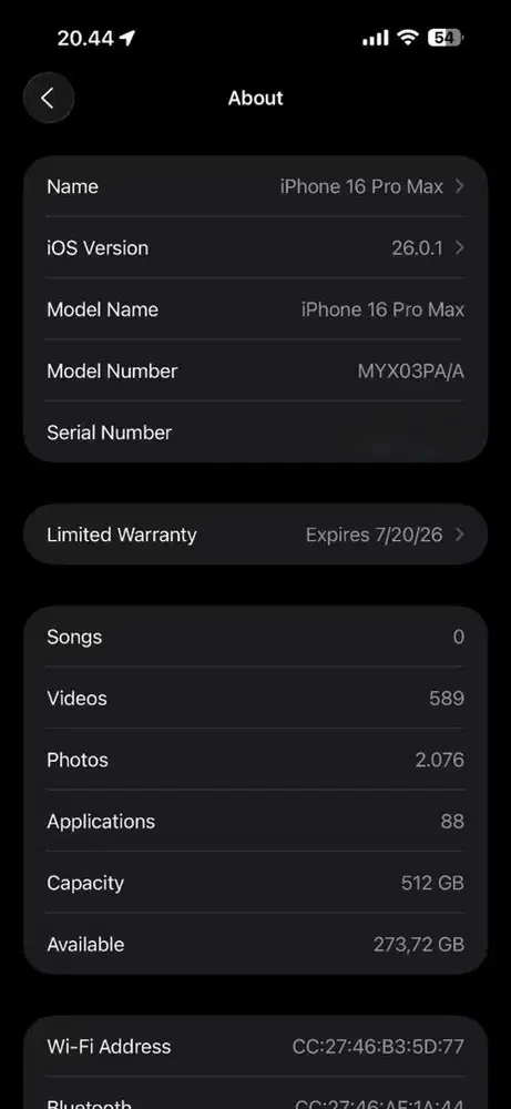 Iphone 16 pro max 512