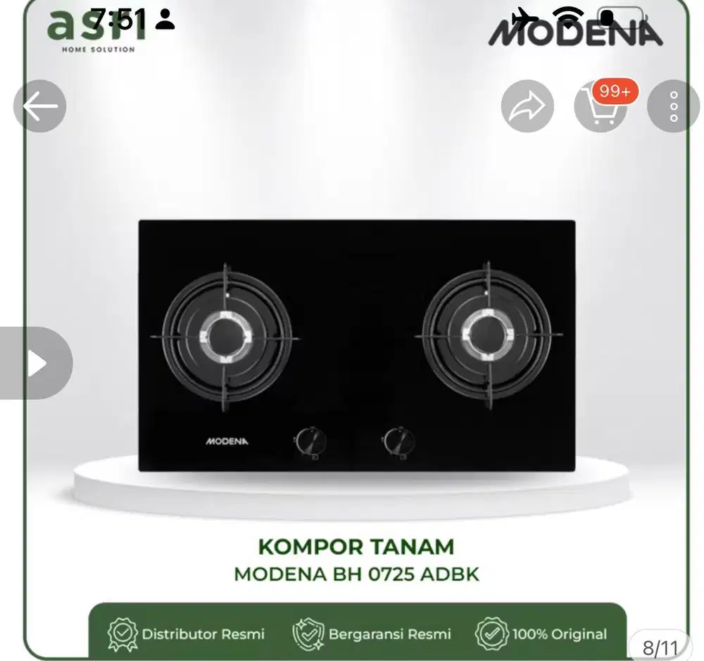 Kompor Tanam Modena BH 0725 ADBK