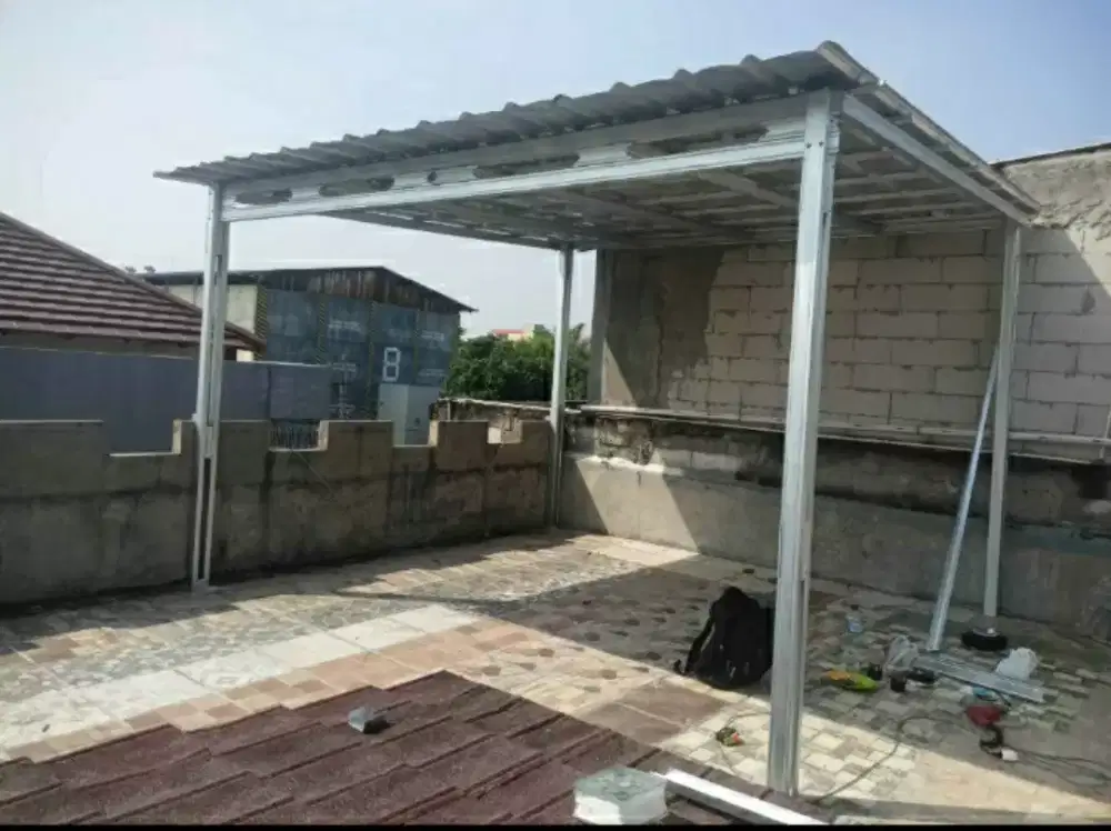 Kanopi galvalum kanal C 75 atap spandek