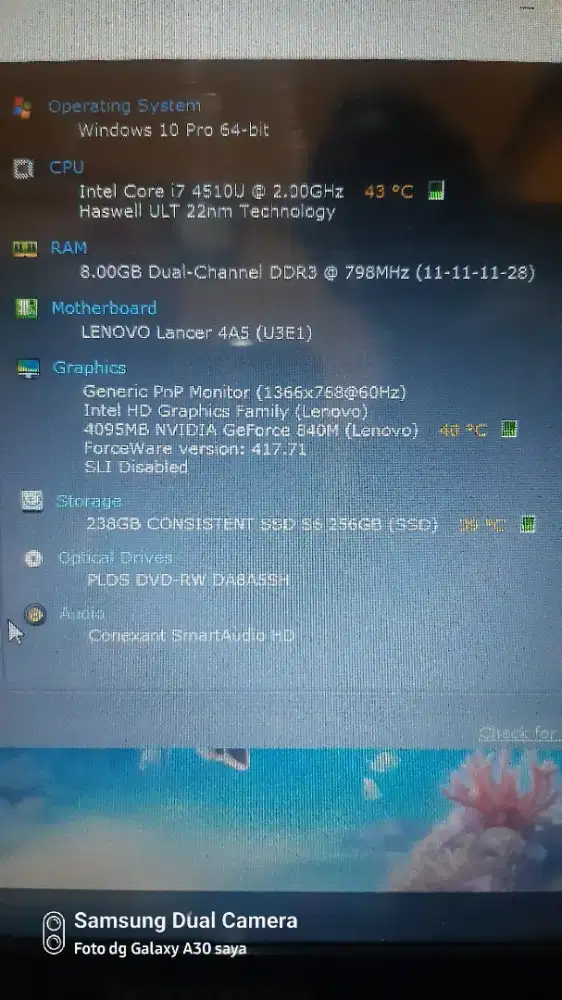 Laptop Lenovo Z40-70 aman siap pakai