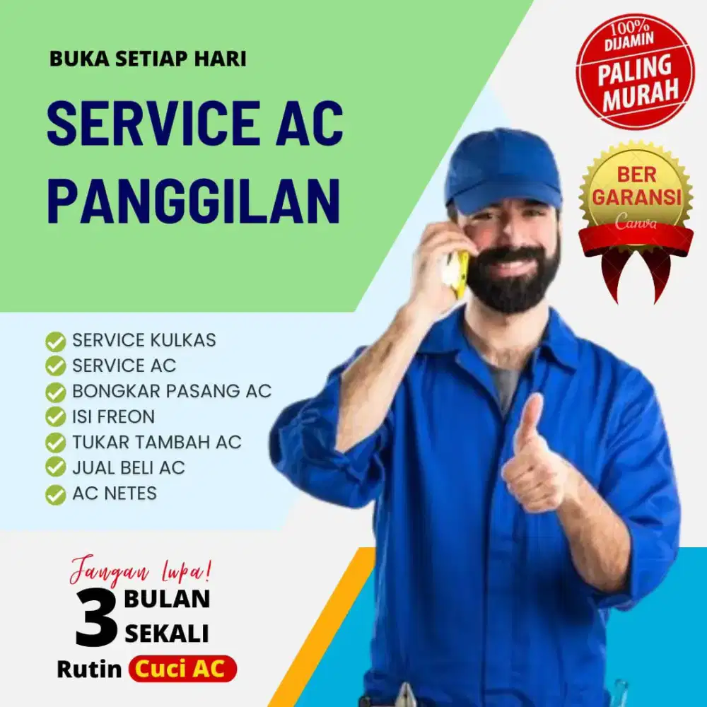 Perbaikan AC, Modul eror/mati/lampu kedap-kedip,air bocor ke depan