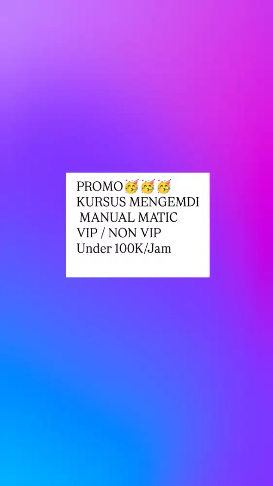 PROMO KURSUS MENGEMUDI