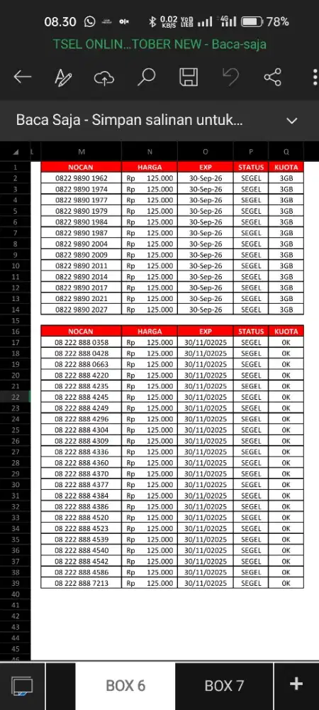 Nomor cantik simpati