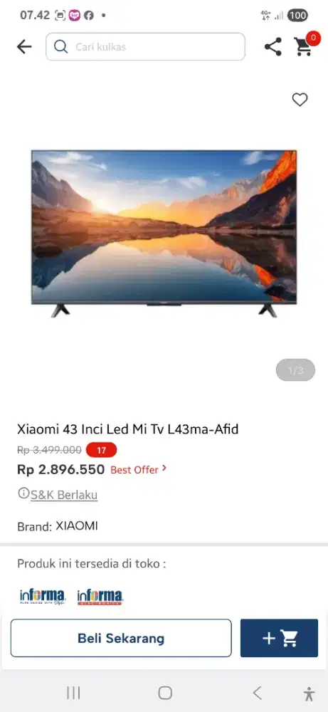 xiaomi led google tv 43 inci