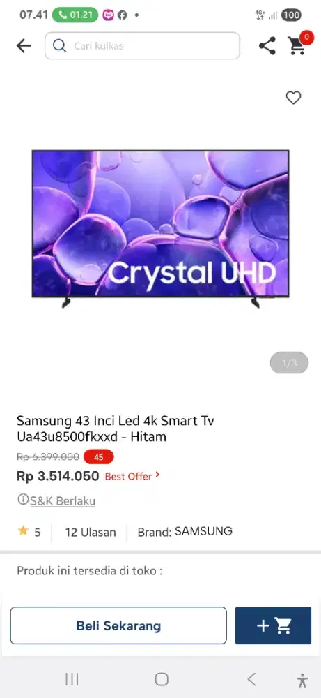 Samsung led smart 43inci 4k