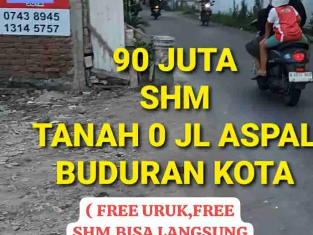 Tanah kavling nol jalan aspal Buduran Sidoarjo