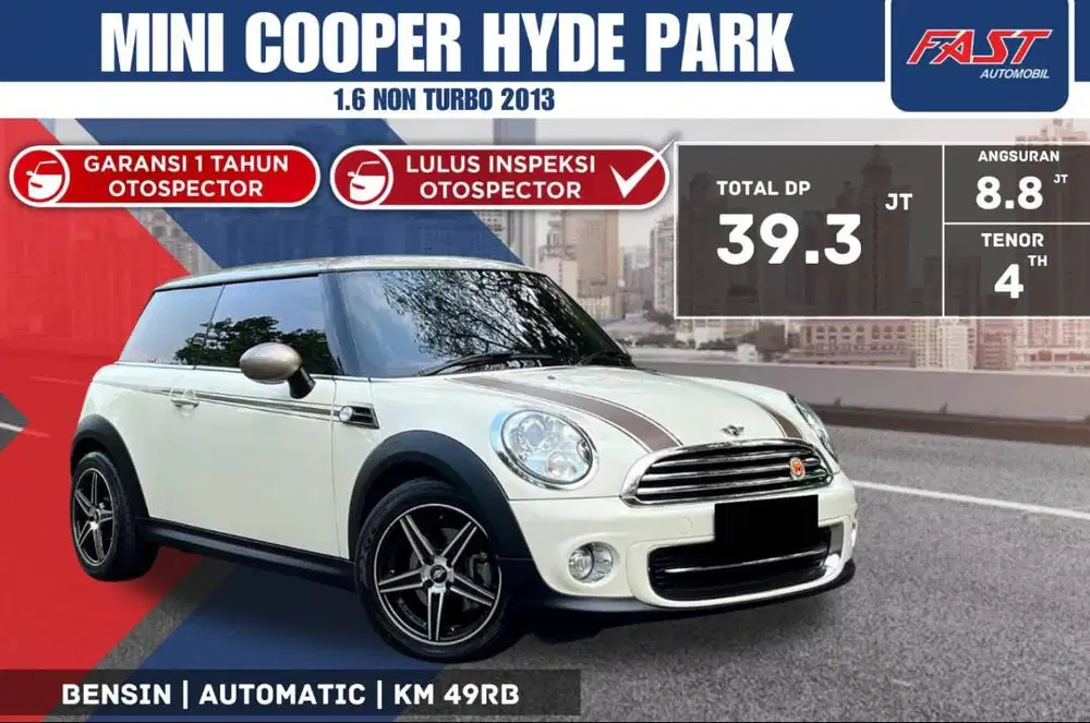 MINI COOPER 2013 HYDE PARK EDITION LOW KM.49RB & PAJAK PANJANG #F4ST