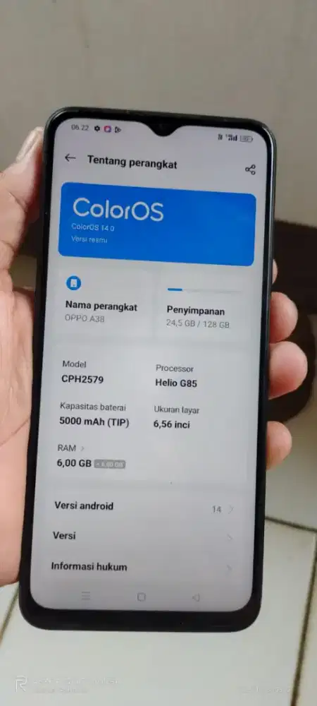 Opo  a38 resmi opo  6+6/128 mnus retak dkit bgt normal smua orian