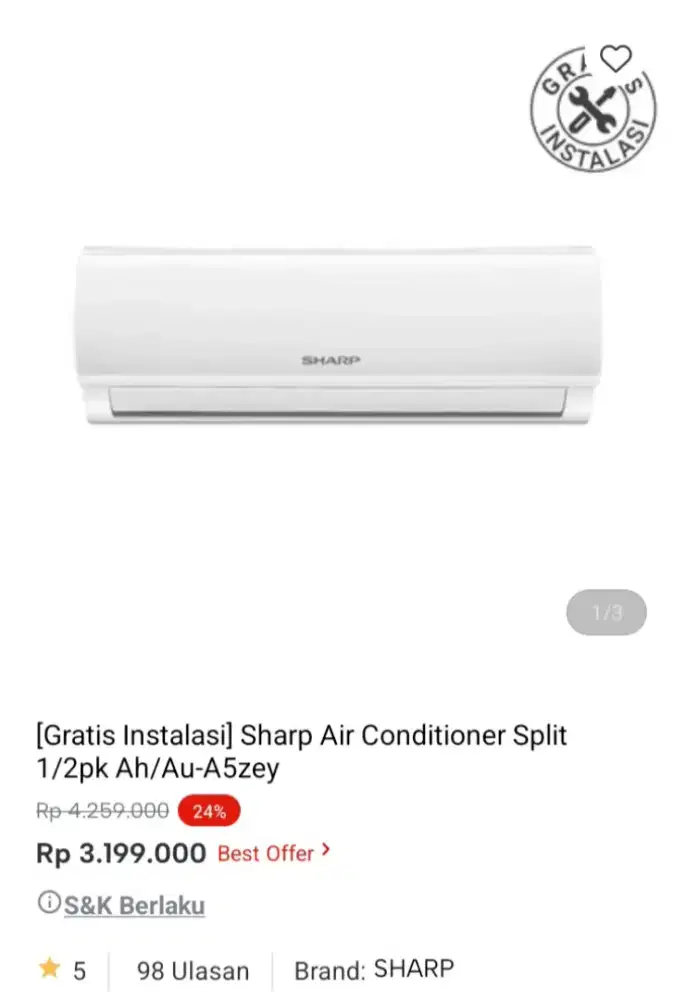 PROMO KREDIT SHARP AC SPLIT 1/2PK