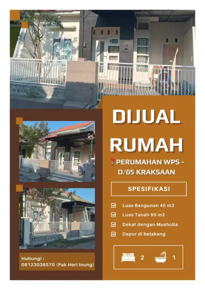 Dijual Rumah Tipe 45M2 Siap Huni