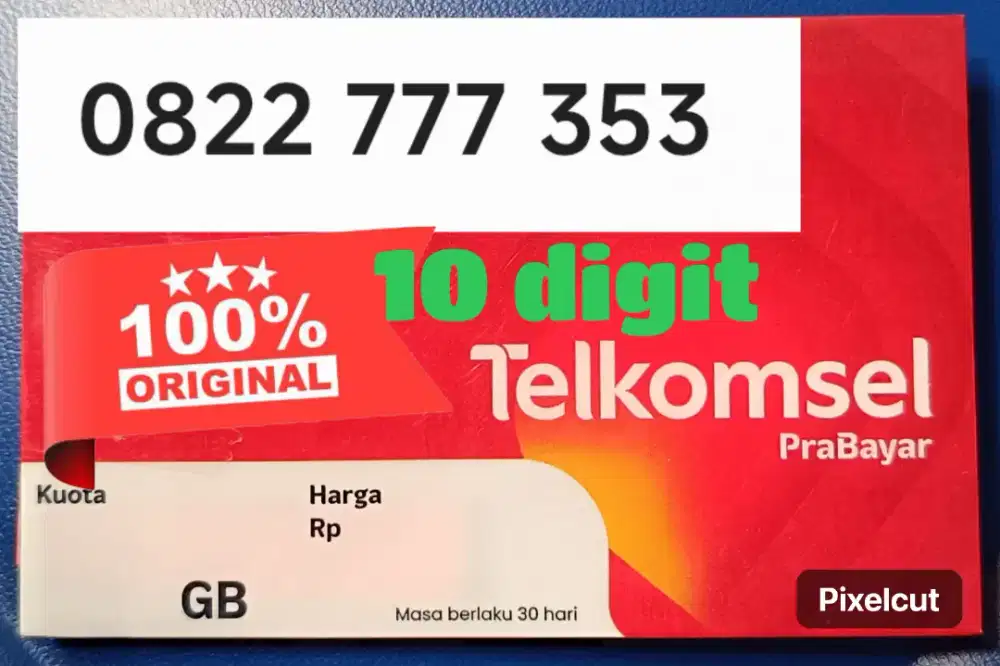 Nomor Cantik HOKI 10 digit Simpati Telkomsel -
kouta 260 GB 1 Tahun