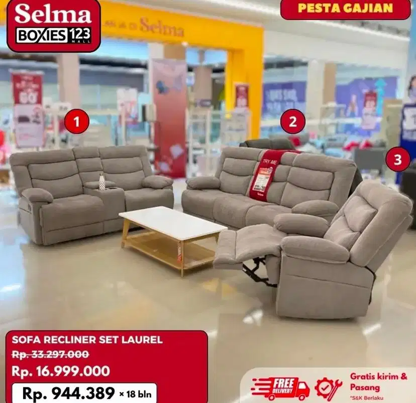Set sofa reclainer promo