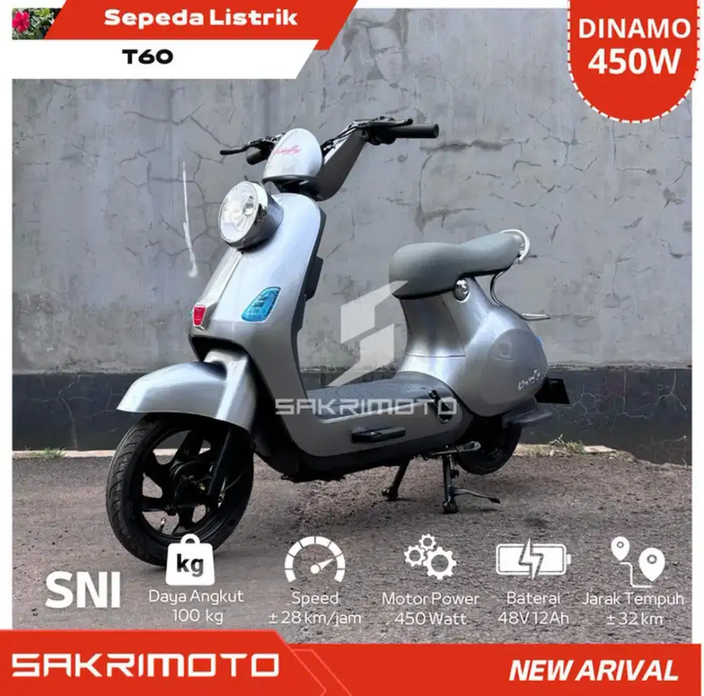 Sepeda Listrik Uwinfly T60 warna Silver