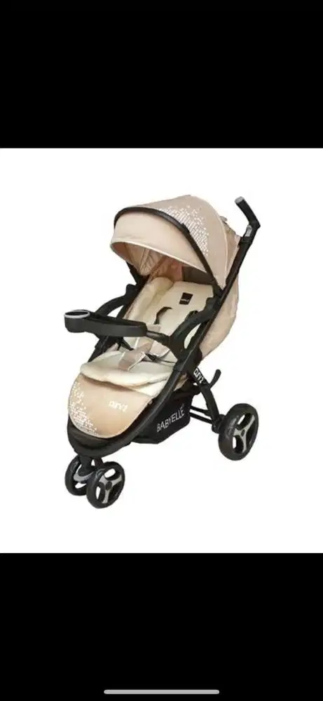 Stroller bayi warna cream