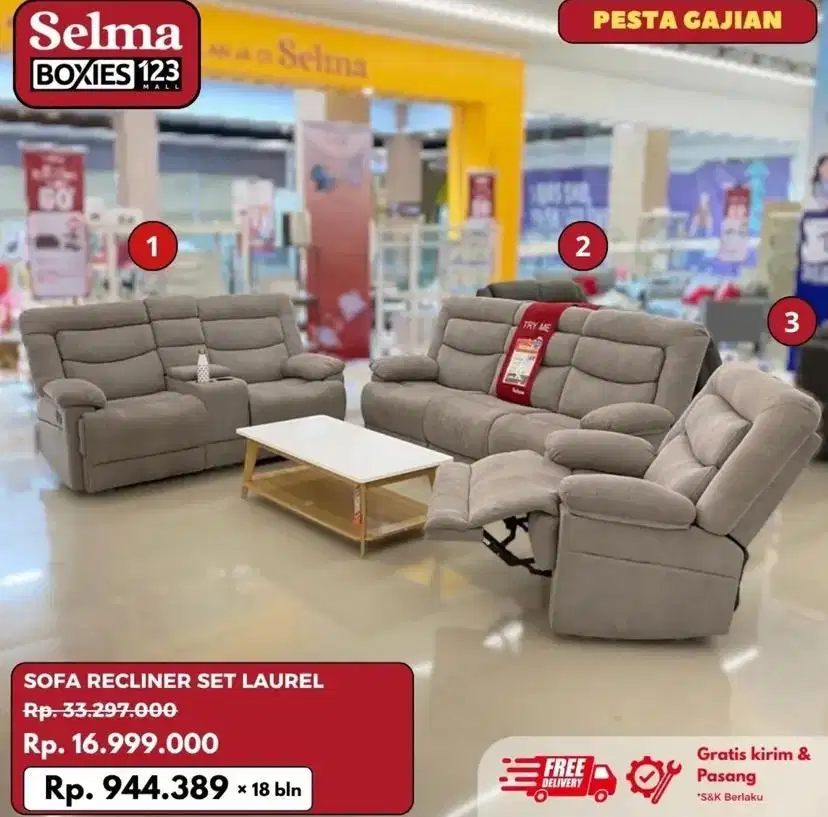 Sofa set santai selma promo murah
