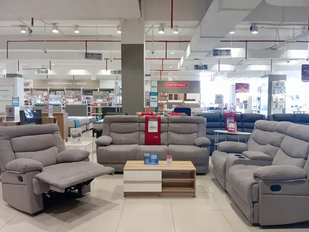 Promo banting harga! Sofa set recline (1+2+3 dudukan) bahan kain