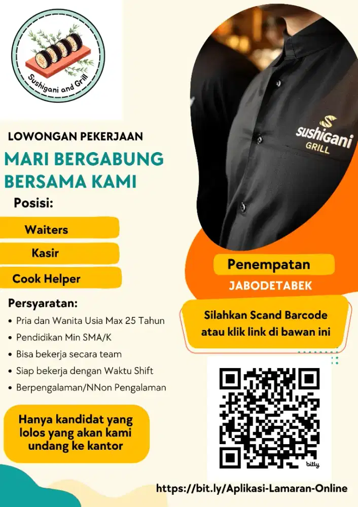 Dibutuhkan tenaga kerja untuk resto