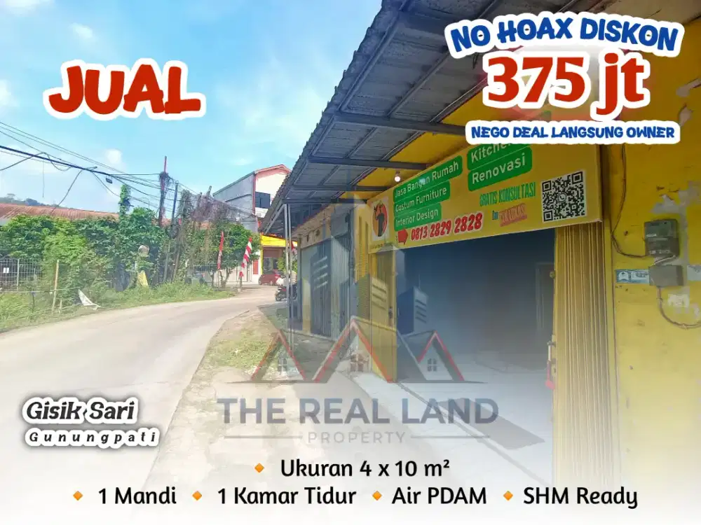 Ruko kecil super strategis lebar jalan depan 10meter cor beton
