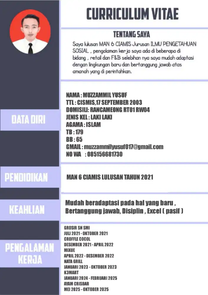 Info loker untuk laki laki