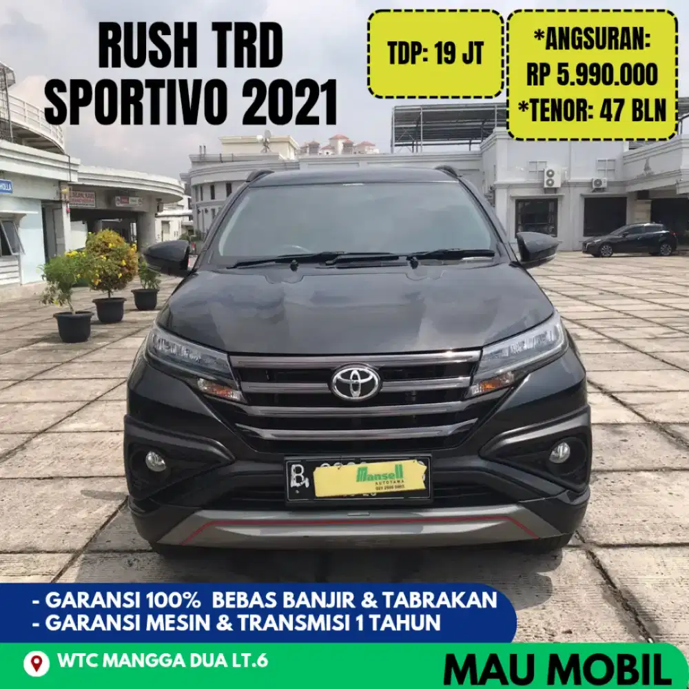 TDP 19JT, Rush TRD Sportivo 2020/2021/2022 Hitam, KM 59rb