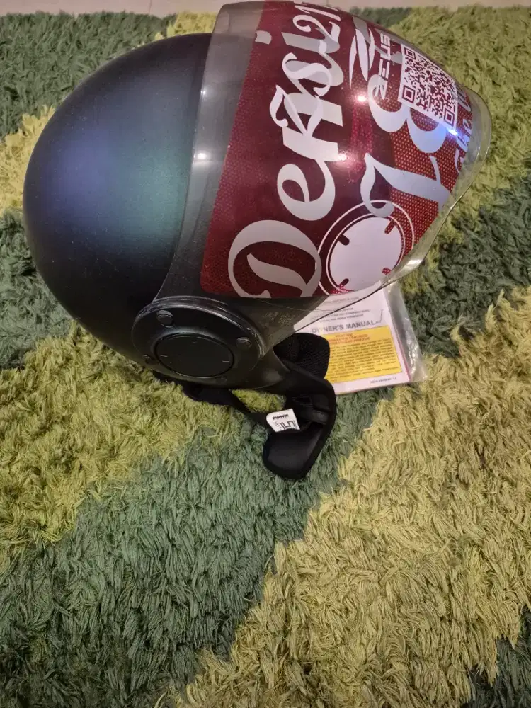 Helm merk zeus halface warna hijau