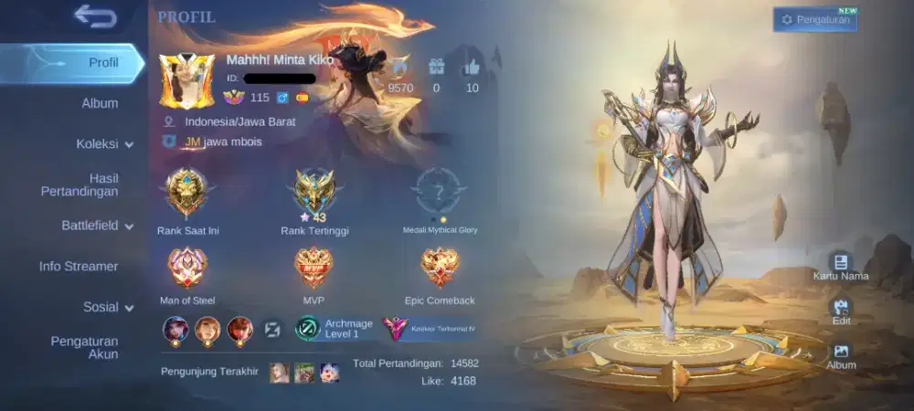 Jual Akun Mobile Legends pribadi