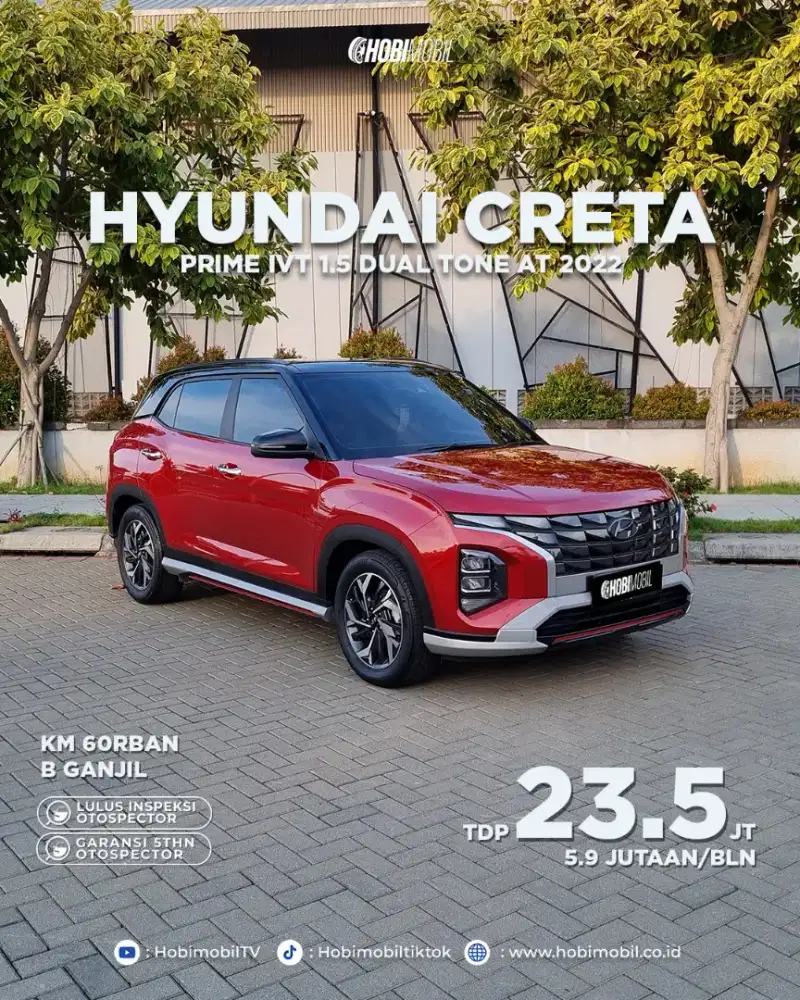 (garansi mesin 5th) hyundai Creta Prime 1.5 at two-tone 2022