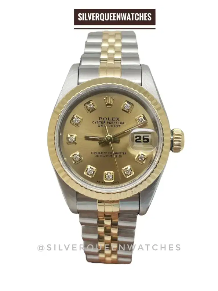 Rolex Ladies Diamond QuickSet safir kristal